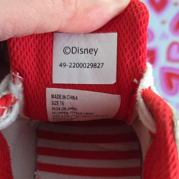 Disney White and Red Sneakers with Bow Accent - Picture 2 of 6